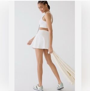 J Crew White Flared Tennis Skirt